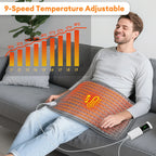 Coussin Chauffant Électrique – 9 Niveaux de Chaleur, Minuterie, Dos, Nuque & Épaules