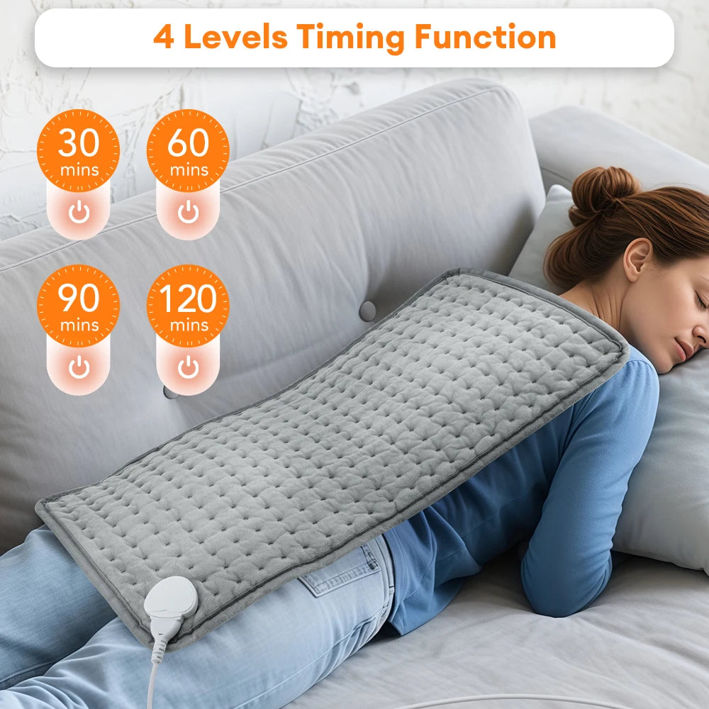 Coussin Chauffant Électrique – 9 Niveaux de Chaleur, Minuterie, Dos, Nuque & Épaules