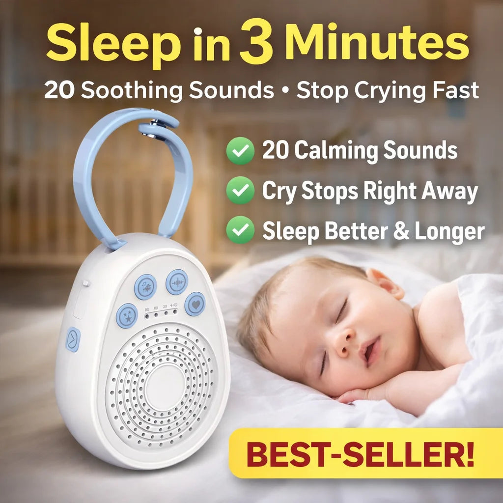 Machine à Bruit Blanc Bébé – 20 Sons Apaisants, Portable & Rechargeable