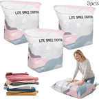 Sacs de Rangement Sous Vide 3D – Lot de 3, Sans Pompe, Gain de Place