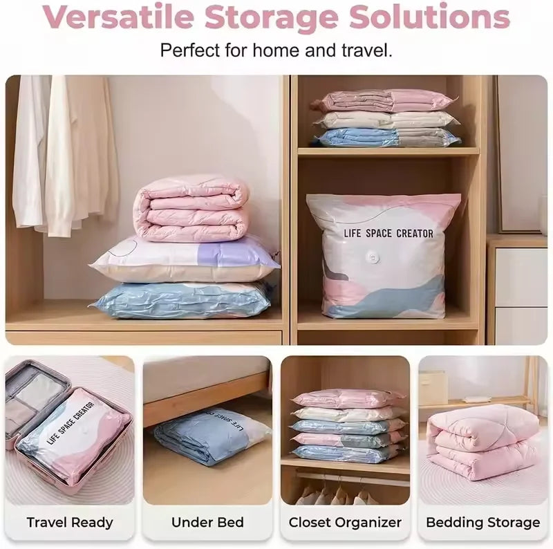 Sacs de Rangement Sous Vide 3D – Lot de 3, Sans Pompe, Gain de Place